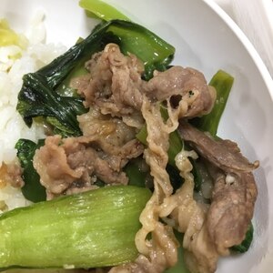 青梗菜と牛肉のオイスター炒め